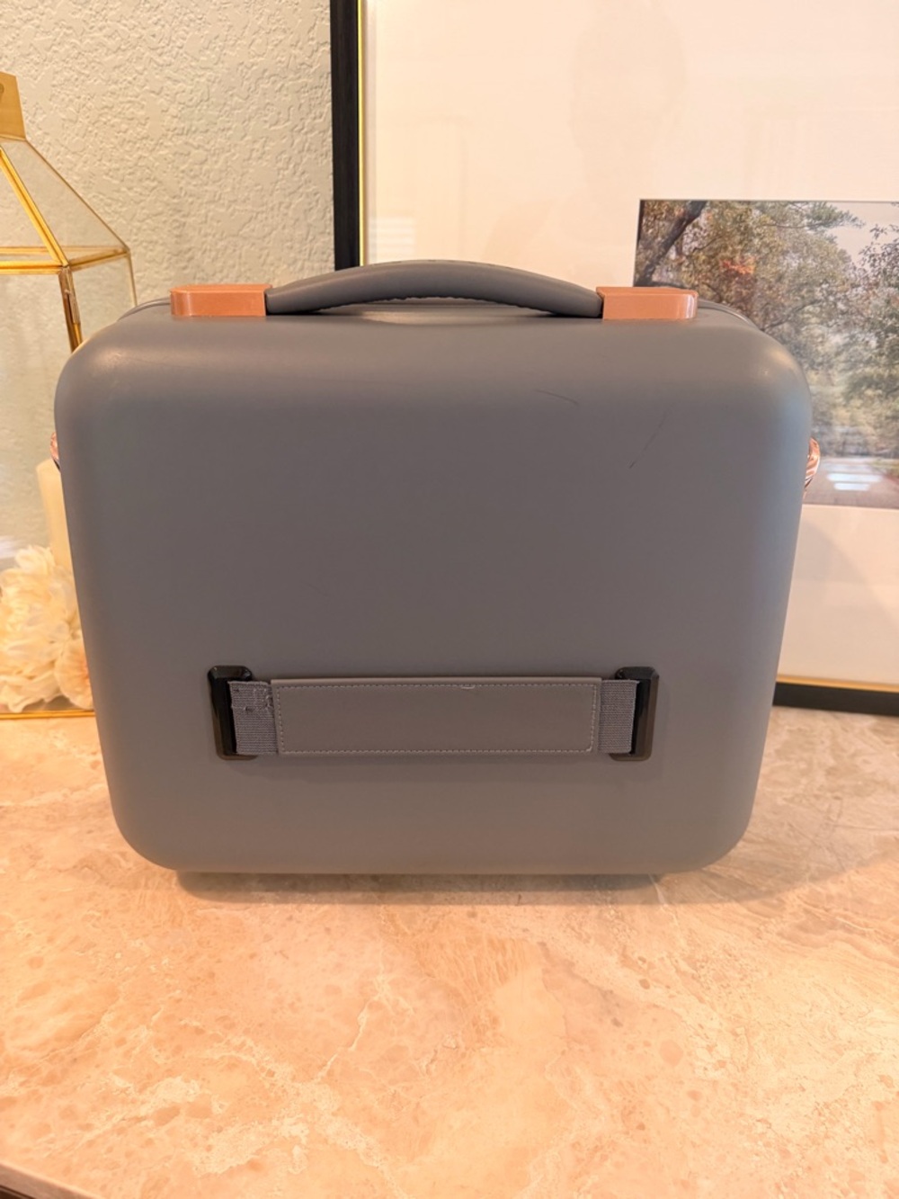 Ted Baker Gray Bow-Embossed Hard Shell Travel Vanity Case with Rose Gold Accent - Picture 3 of 12